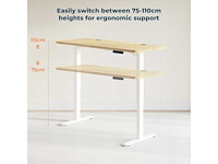 Verstelbaar elektrisch bureau - 140 x 60 cm - afbeelding 4 van  5