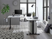 Verstelbaar hoekbureau ben 185x77x74-125cm - wit/zwart - afbeelding 4 van  7