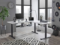 Verstelbaar hoekbureau ben 185x77x74-125cm - wit/zwart - afbeelding 6 van  7
