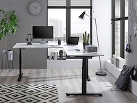 Verstelbaar hoekbureau ben 185x77x74-125cm - wit/zwart - afbeelding 7 van  7