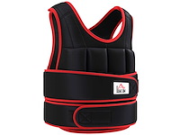 Verstelbaar zwaard vest gezwaard jas maximaal 20 kg uitneembare gewichten training bodybuilding oefening boksen oxford zwart rood - afbeelding 2 van  6