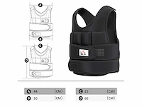 Verstelbaar zwaargewicht vest zwaard vest maximaal 20 kg verneembare gewichten training bodybuilding oefening boksen oxford zwart - afbeelding 3 van  5