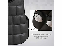 Verstelbaar zwaargewicht vest zwaard vest maximaal 20 kg verneembare gewichten training bodybuilding oefening boksen oxford zwart - afbeelding 4 van  5