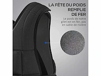 Verstelbaar zwaargewicht vest zwaard vest maximaal 20 kg verneembare gewichten training bodybuilding oefening boksen oxford zwart - afbeelding 5 van  5