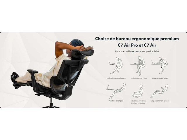 Verstelbare ergonomische stoel met gespleten lendensteun - afbeelding 9 van  13