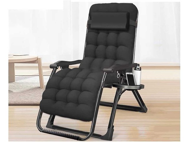 Verstelbare fauteuil met kussen en bekerhouders - afbeelding 1 van  7