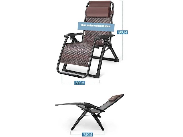 Verstelbare fauteuil met kussen en bekerhouders - afbeelding 2 van  7