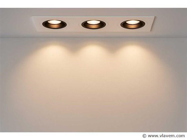 Verstelbare inbouwspot (ep-3) – gu10 fitting – wit/zwart (x20) - afbeelding 1 van  5