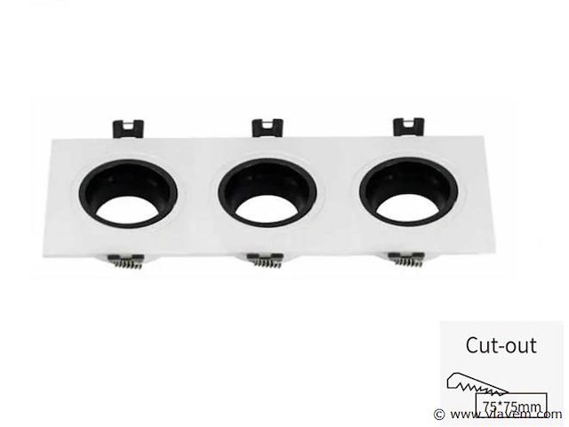 Verstelbare inbouwspot (ep-3) – gu10 fitting – wit/zwart (x20) - afbeelding 2 van  5