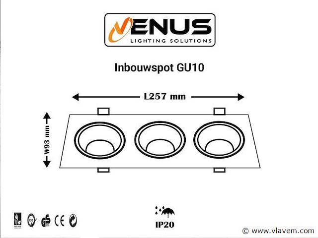 Verstelbare inbouwspot (ep-3) – gu10 fitting – wit/zwart (x20) - afbeelding 4 van  5