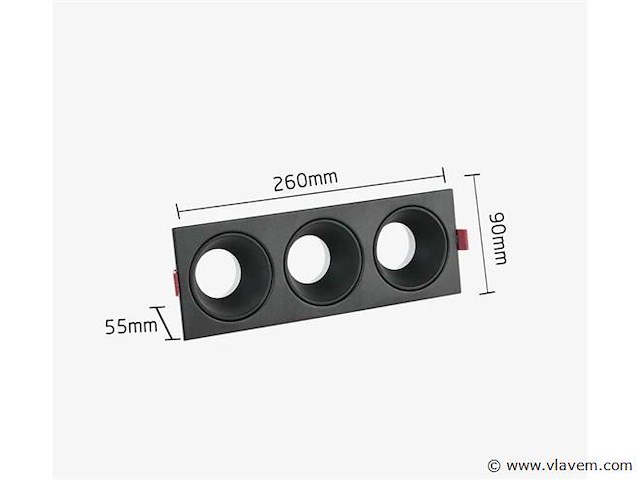 Verstelbare inbouwspot (ep-3) – gu10 fitting – zwart (x40) - afbeelding 5 van  5