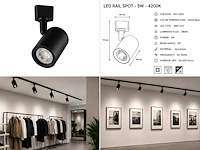 Verstelbare led railspot (horoz) – 5w – 4200k neutraal wit – ip20 – arizona-5 (10 stuks) - afbeelding 4 van  5