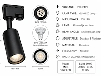 Verstelbare led railspot (horoz) – ip20 – bazel (20 stuks) - afbeelding 4 van  5
