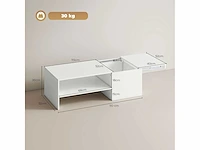 Verstelbare salontafel, metalen rails, spaanplaat, glijmiddelen, witte - afbeelding 3 van  5
