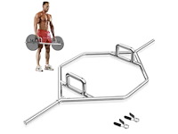 Versterkte open hex deadliftstang - zilver - afbeelding 5 van  8