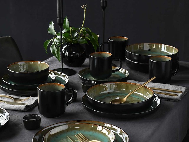 Vert fjord nordique, servies van 30 stuks, steengoed - afbeelding 4 van  8