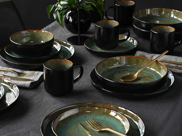 Vert fjord nordique, servies van 30 stuks, steengoed - afbeelding 6 van  8