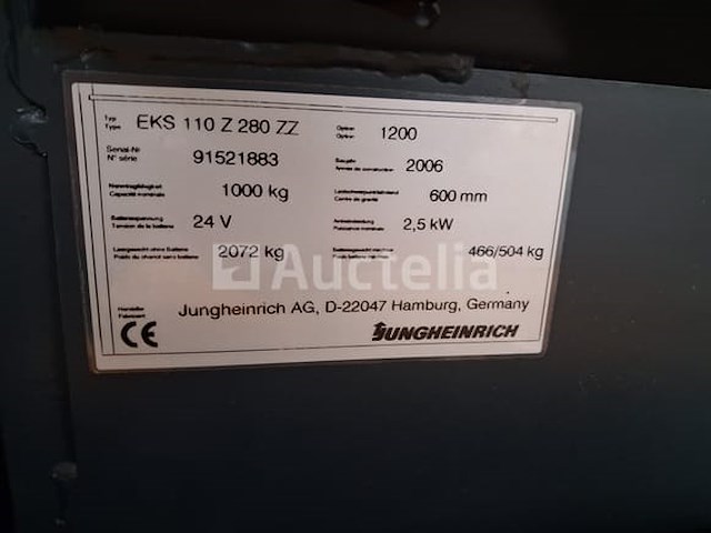 Verticale bestelwagen jungheinrich eks 110 280 zz - afbeelding 5 van  32