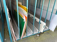 Verticale magazijnrekken voor plaatmateriaal met inhoud (4x) - afbeelding 4 van  6