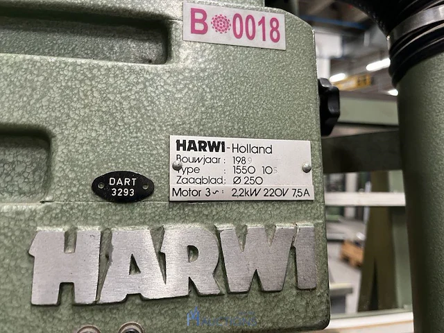 Verticale paneelzaagmachine harwi - 1989 - afbeelding 4 van  5