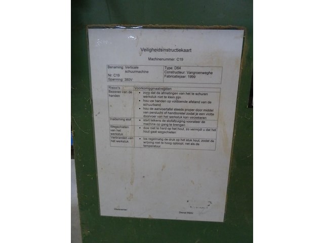 Verticale schuurmachine vangroenweghe - afbeelding 5 van  6