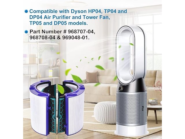 Vervangingsfilters voor dyson hp04 tp04 dp04 tp05 dp05 pure cool - afbeelding 6 van  6