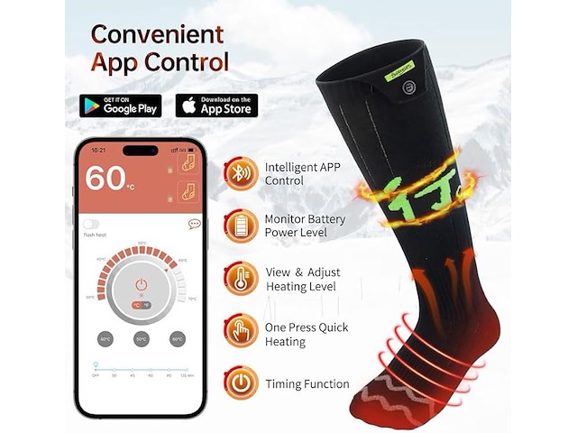 Verwarmde sokken voor mannen en vrouwen - afbeelding 2 van  6