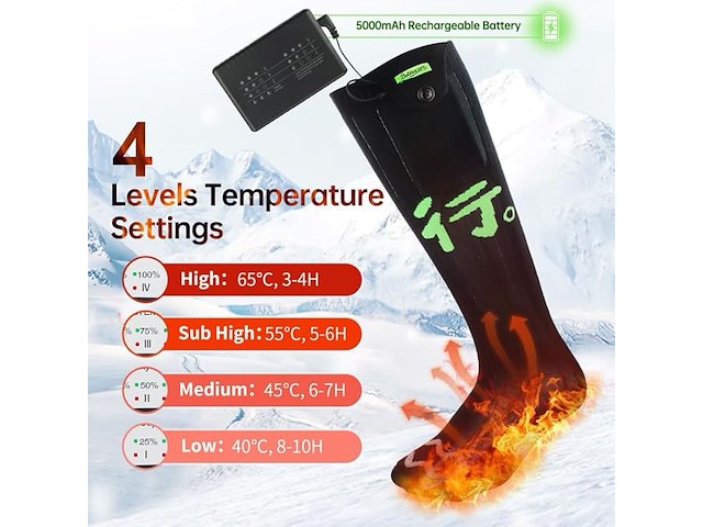 Verwarmde sokken voor mannen en vrouwen - afbeelding 6 van  6