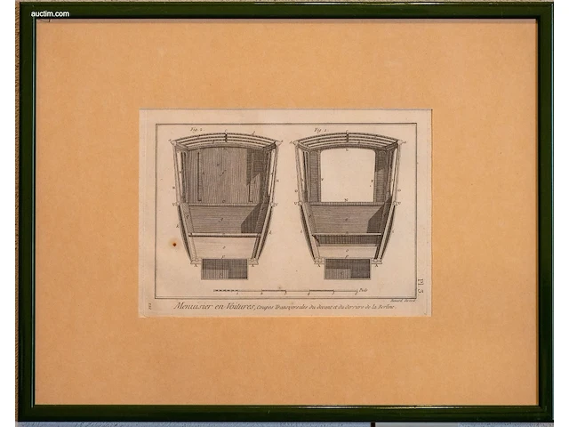 Verzameling van 14 antieke franse kopergravures... - afbeelding 6 van  13