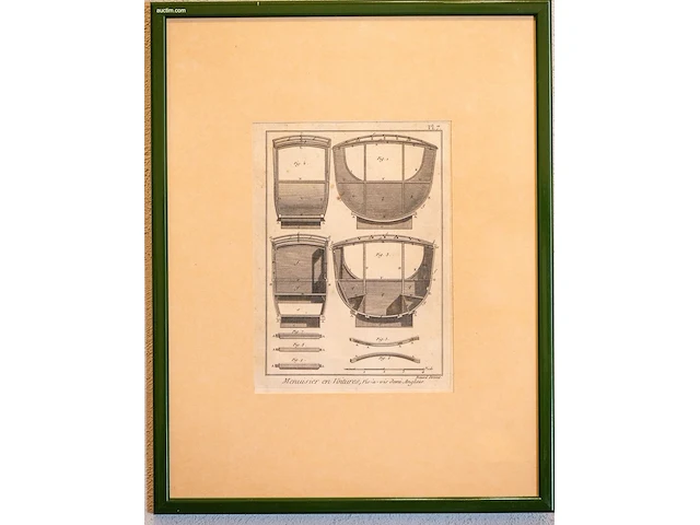 Verzameling van 14 antieke franse kopergravures... - afbeelding 12 van  13