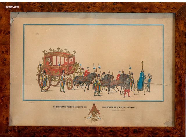 Verzameling van 4 antieke prenten en gravures - afbeelding 1 van  4