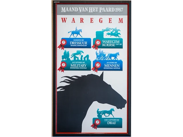 Verzameling van 8 ingelijste paardensport- en... - afbeelding 2 van  8
