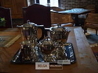 Verzilverd deco koffie en thee set