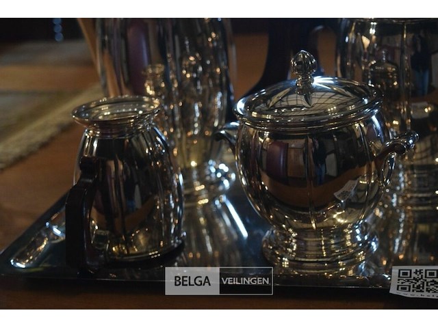 Verzilverd deco koffie en thee set - afbeelding 2 van  5