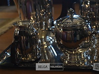 Verzilverd deco koffie en thee set - afbeelding 2 van  5