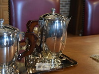 Verzilverd deco koffie en thee set - afbeelding 4 van  5