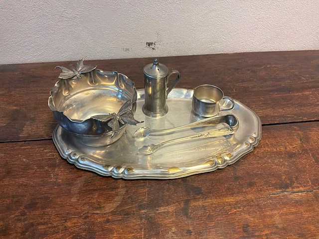 Verzilverd koffiesetje - afbeelding 1 van  2