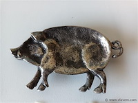 Verzilverd varken lille - afbeelding 2 van  3