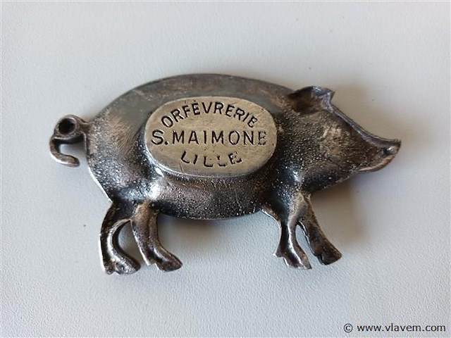 Verzilverd varken lille - afbeelding 3 van  3