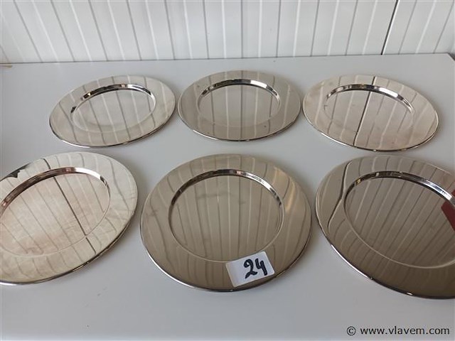 Verzilverde onderborden. 6 stuks - afbeelding 1 van  3