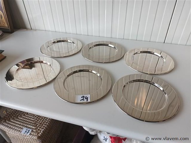 Verzilverde onderborden. 6 stuks - afbeelding 3 van  3