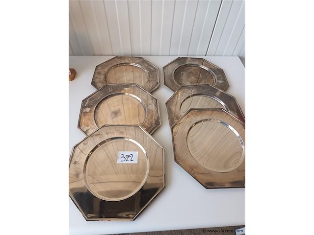 Verzilverde onderborden. 6 stuks - afbeelding 1 van  4