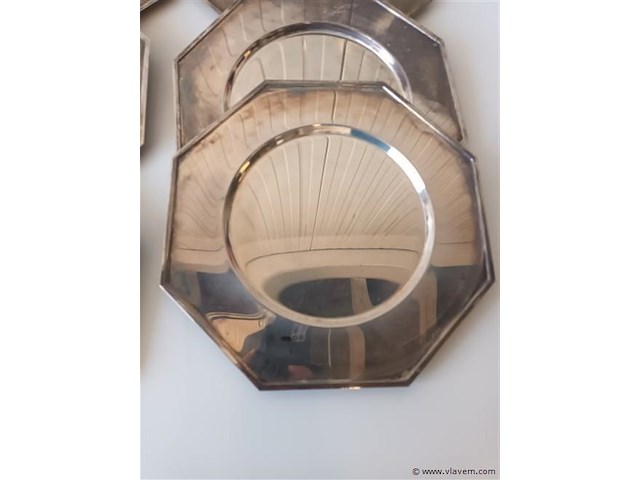 Verzilverde onderborden. 6 stuks - afbeelding 2 van  4