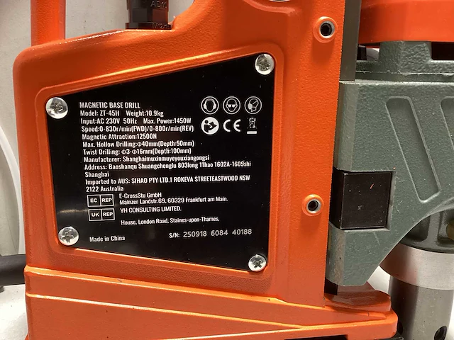 Vevor magneetboormachine zt-45h - afbeelding 10 van  11