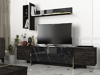 Veyron tv-meubel | 100% melamine | zwart, goud - afbeelding 1 van  7