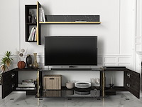 Veyron tv-meubel | 100% melamine | zwart, goud - afbeelding 2 van  7