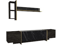 Veyron tv-meubel | 100% melamine | zwart, goud - afbeelding 6 van  7