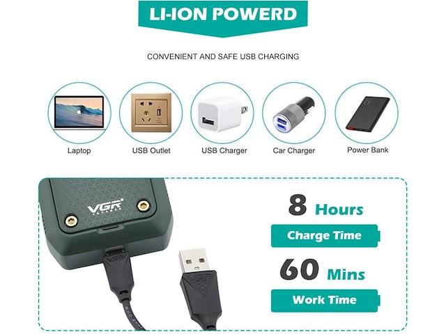 Vgr v-353 - compacte professionele razor elektrische scheerapparaat - afbeelding 5 van  8