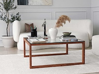 Via salontafel | gehard glas | houten - afbeelding 3 van  9