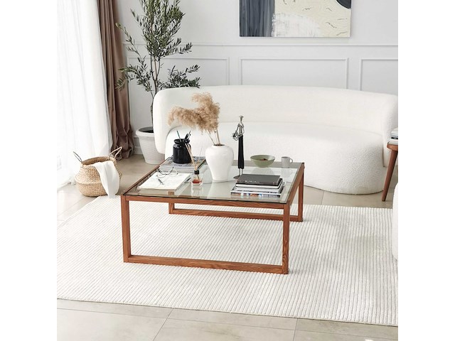 Via salontafel | gehard glas | houten - afbeelding 4 van  9